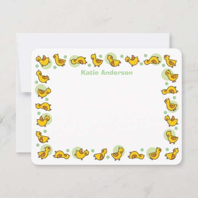 Albern Duckies Green Baby Dusche Danke Karte (Vorderseite)