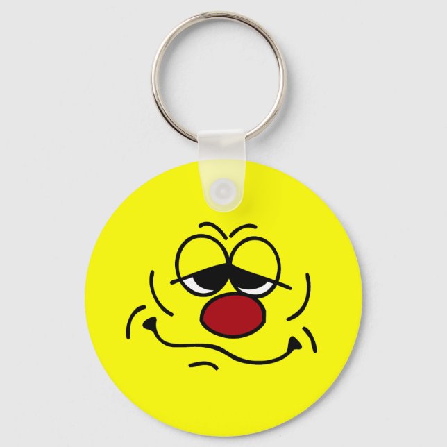 Albern Face Grumpey Schlüsselanhänger (Vorderseite)