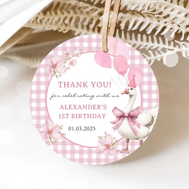 Albern Gänse 1. Geburtstag Party Geschenkanhänger (Von Creator hochgeladen)