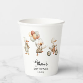 Albern Gänse Baby Dusche personalisierte Papiertüc Pappbecher