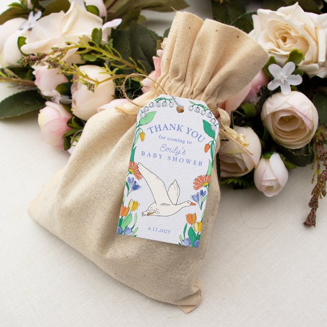 Albern Gänse Baby Dusche Vielen Dank für Ihr Inter Geschenkanhänger (Von Creator hochgeladen)