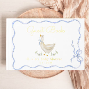 Albern Gänse Blue Bow Baby Dusche Gästebuch