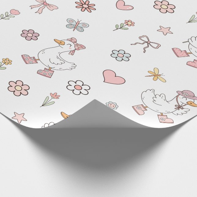 Albern Gänse Geburtstag Geschenkpapier (Ecke)