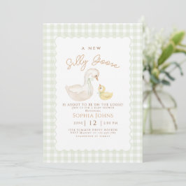 Albern Gänse Gingham Duck Gender Neutra Baby Dusch Einladung