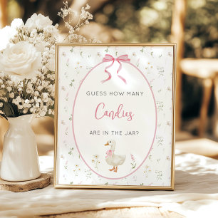 Albern Gänse Girl Baby Showdusche Schätzung wie vi Poster