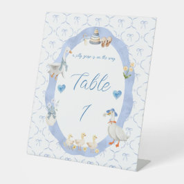 Albern Gänse Whimsical Bow Baby Showdusche Sockelschild