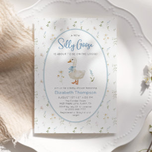 Albern Gänse Wildblume Blumenjungen Babydusche Einladung