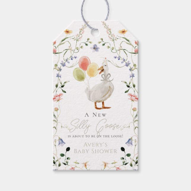 Albern Gänse-Wildblume Blumenspülung Geschenkanhänger (Vorderseite)