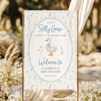 Albern Gänse Wildblume Kinderdusche Willkommen Banner