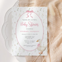 Albern Gänse Wildblume Pink Bow Baby Dusche