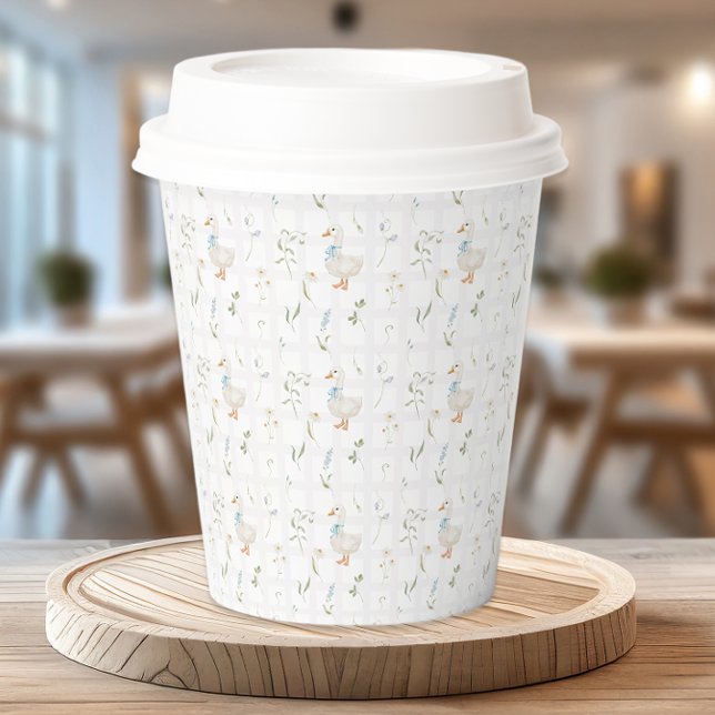 Albern Gänseblauer Bow Bläschen Baby-Dusche Pappbecher (Von Creator hochgeladen)