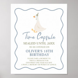 Albern Gänseblauer Grüne 1. Geburtstagskapsel Poster