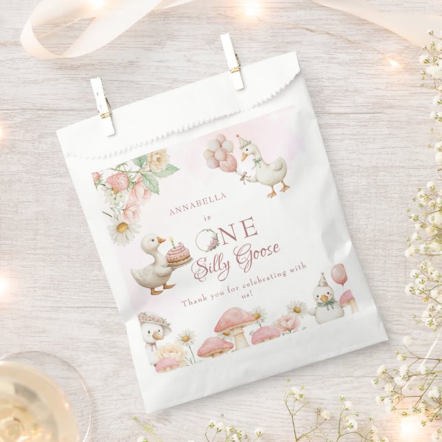 Albern Gänseblütengarten Pilz 1. Geburtstag Geschenktütchen (Ausgeschnitten)