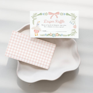 Albern Gänseblütenrosa Bow Diaper Begleitkarte