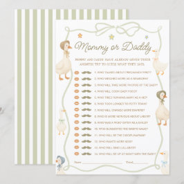 Albern Gänsehinderduschkarte Mommy oder Daddy Game Einladung