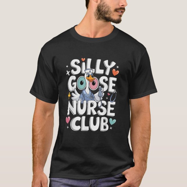 Albern Gänseklub Hungerfestungen Gänsedaunen T-Shirt (Vorderseite)