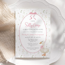 Albern Gänserosa Bow Blumendusche Einladung