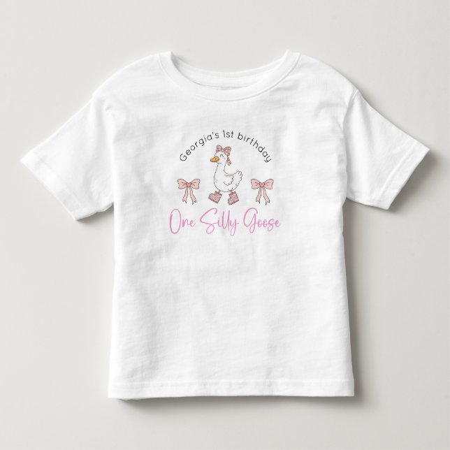 Albern Gänserosa Geburtstag Kleinkind T-shirt (Vorderseite)