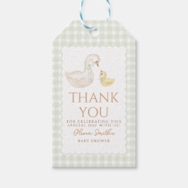 Albern Gingham Duck Danke, Baby Dusche Geschenkanhänger