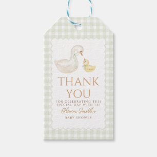Albern Gingham Duck Danke, Baby Dusche Geschenkanhänger
