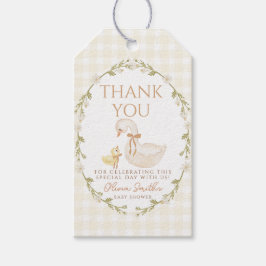 Albern Gingham Duck Danke, Baby Dusche Geschenkanhänger