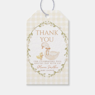 Albern Gingham Duck Danke, Baby Dusche Geschenkanhänger