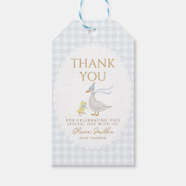 Albern Gingham Duck Danke, Baby Dusche Geschenkanhänger