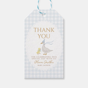 Albern Gingham Duck Danke, Baby Dusche Geschenkanhänger