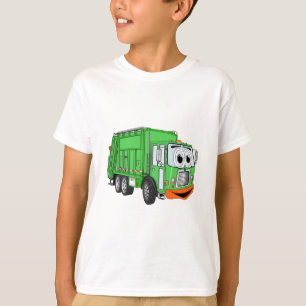 Albern Lächelnder Garbage Truck Cartoon T-Shirt