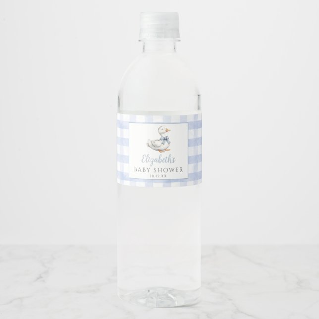 Albern Little Gose Blue Gingham Baby Dusche (Vorderseite)