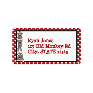Albern SOCK MONKEY Geburtstagsadresse Etikett SMR. Adressaufkleber