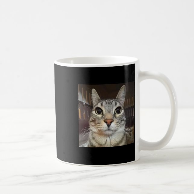 Albern Staring Cat Meme Kaffeetasse (Rechts)