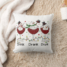 Albern "Trinken, trinken, Betrunken" Schneemann un Kissen