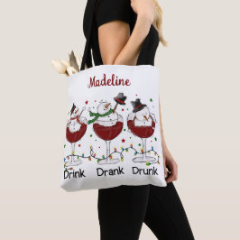Albern "Trinken, trinken, Betrunken" Schneemann un Tasche