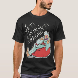 Alberne A Yeti Eating Spaghetti Illustration für a T-Shirt