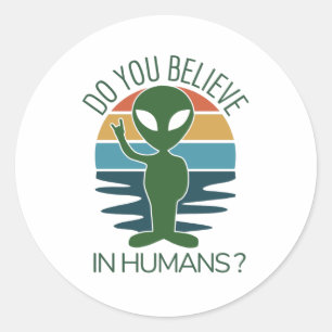 Alberne Alien Geschenke glauben Sie an Außerirdis Runder Aufkleber