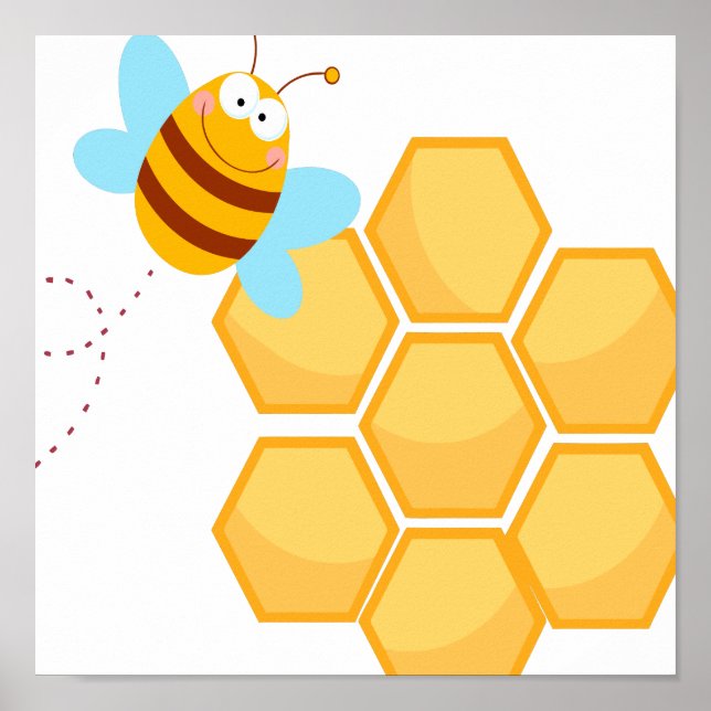 alberne Bienen- und Bienenhonigwabenkamm Poster (Vorne)
