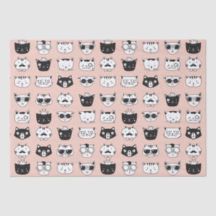 Alberne Cat Face Doodles Seidenpapier