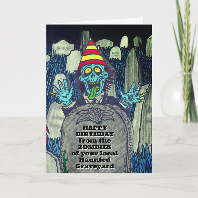 Alberne Creepy ZOMBIE Geburtstagkarte Karte (Vorderseite)