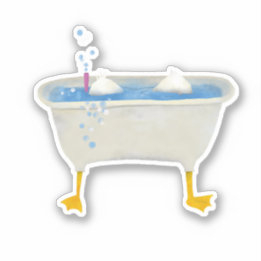 Alberne Ente schnorchelt in einer Wanne Aufkleber