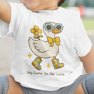 Alberne Gans auf dem Lose-Text Baby T-shirt