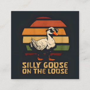 alberne Gans auf dem losen Shirt Quadratische Visitenkarte