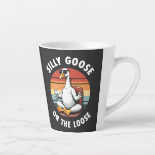 Alberne Gans auf der Lose Meditation Yoga Retro Milchtasse