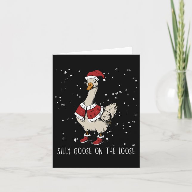 Alberne Gans auf der Lose Weihnachtsgoose Karte (Vorderseite)