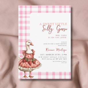 Alberne Gans auf freiem Fuß Gingham Kleid Babypart Einladung