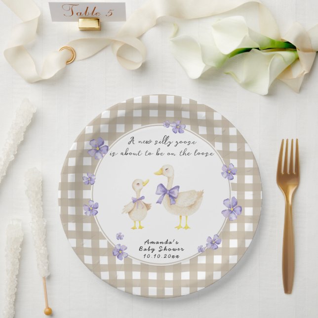 Alberne Gans-Baby-Party Pappteller (Hochzeit)