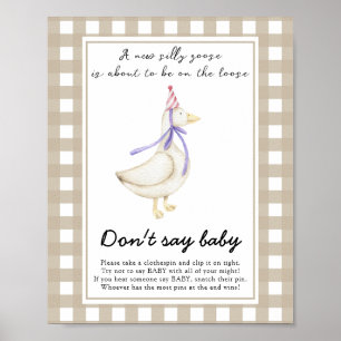 Alberne Gans-Baby-Party - Sag nicht Baby Poster