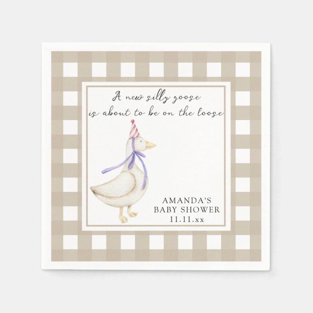 Alberne Gans-Baby-Party  Serviette (Vorderseite)