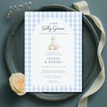 Alberne Gans Blaue Gingham-Paar-Baby-Party