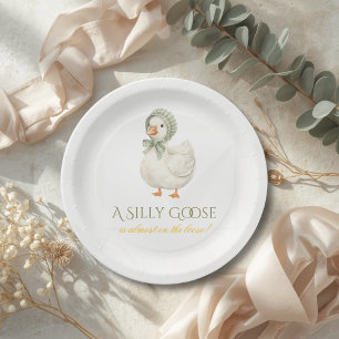 Alberne Gans Daisy Sage Grün Neutrale Babyparty Pappteller